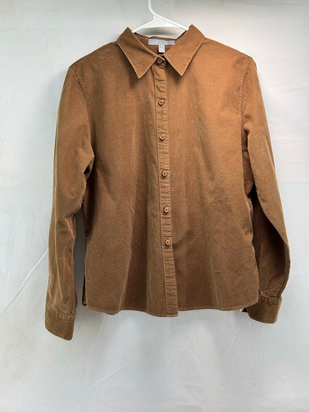 Foxcroft brown women’s corduroy medium button down.